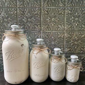 Kitchen canister set. Canister set. Mason jar.
